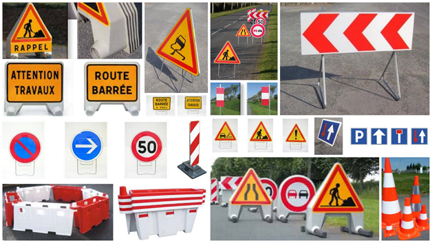 Panneaux  pour informer les usagers sur des informations comme parkings priorités